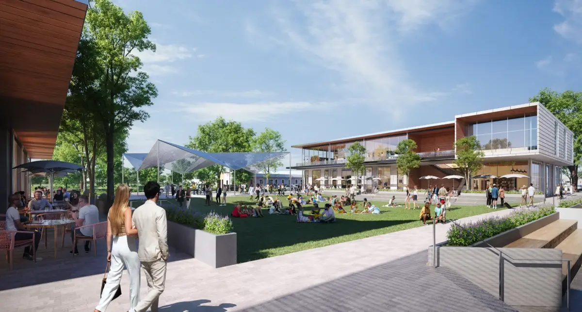 Retail plaza and town square at Fulshear Central